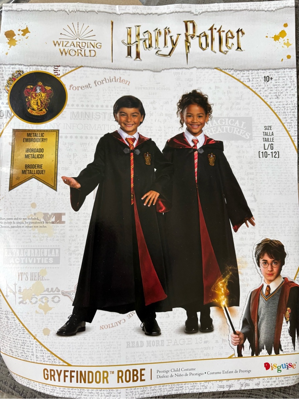 Warner Bros. Gryffindor Kids Black and Red Robe Costume